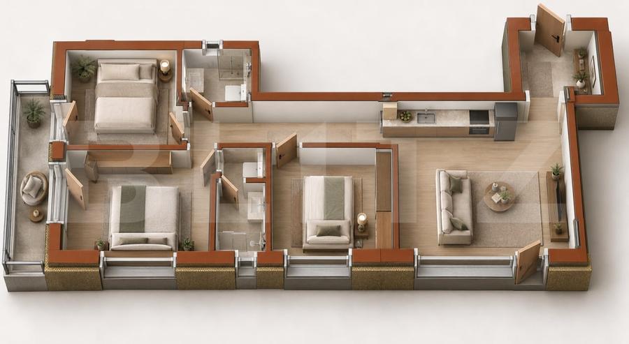 Apartament cu 4 camere decomandat în Mărăști
