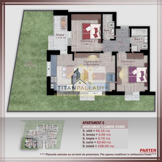Apartament 3 Camere / 128 mp / Titan-Pallady / Curte 54mp / Boutique Residence - 1