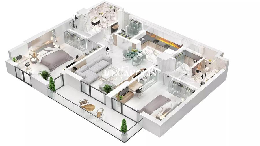 Apartament cu 3 camere | Noua | 100 mp Utili - 2