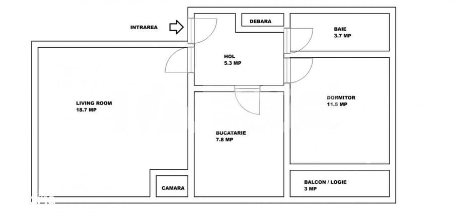 Apartament cu 2 camere decomandat în Ștrand