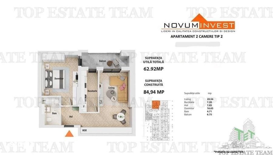 Apartament cu 2 camere, mobilat în Politehnica