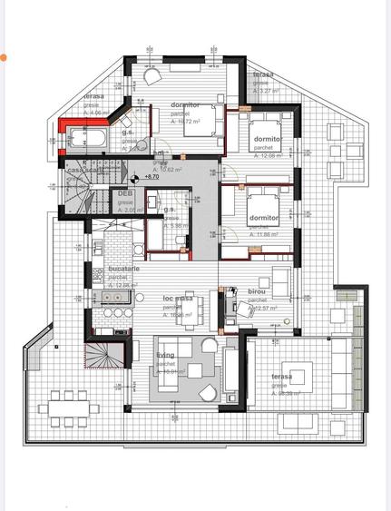 Apartament cu 3 camere decomandat în Central