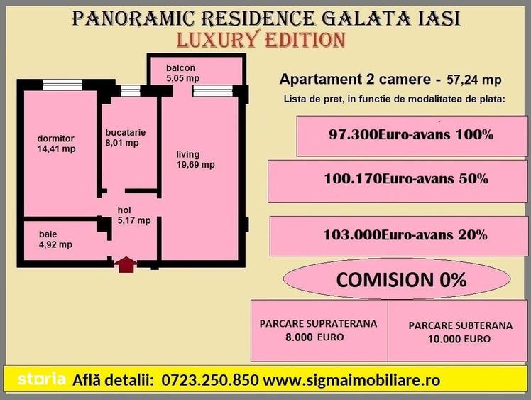 Apartament cu 2 camere decomandat în Galata