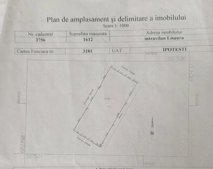 Teren de 1612 mp, în Central