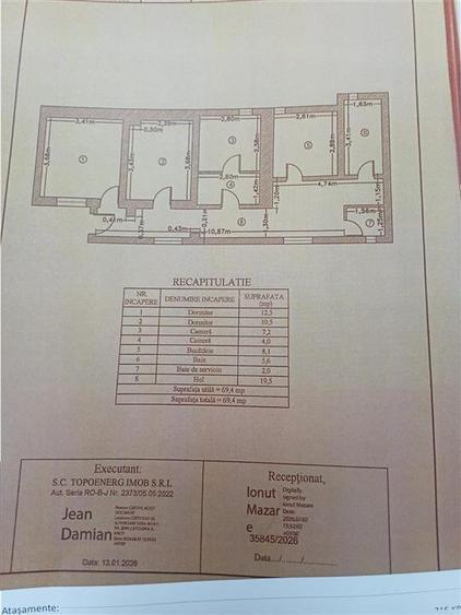 Casă individuală cu 3 camere cu Canalizare în Rahova