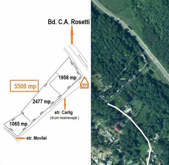 Teren Construcții intravilan de 5500 mp, în Podul de Fier