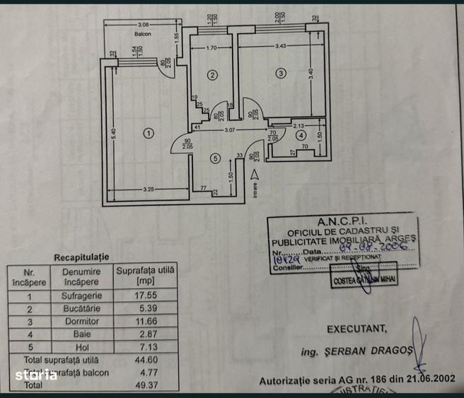 Apartament cu 2 camere decomandat în Central