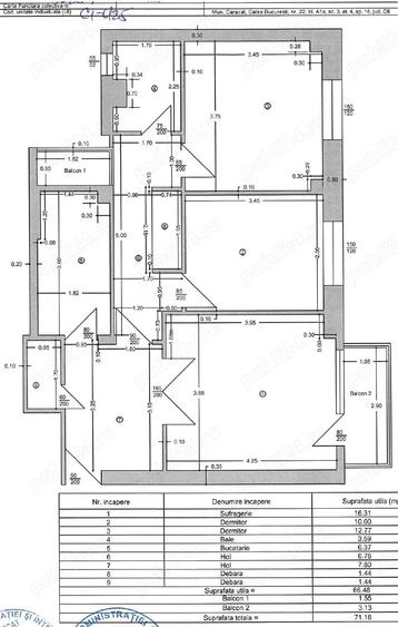 Apartament cu 3 camere decomandat în Central