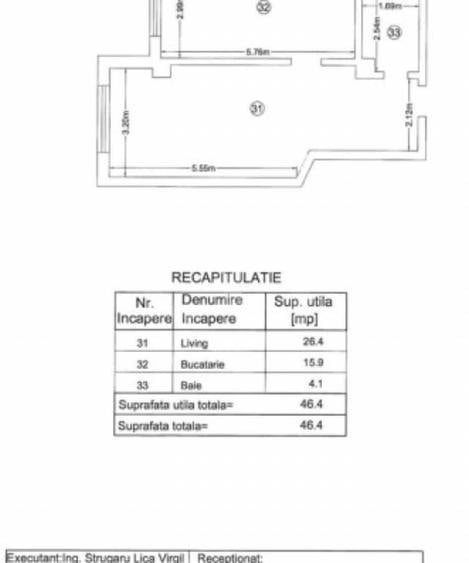 Apartament cu 2 camere semidecomandat în Ultracentral