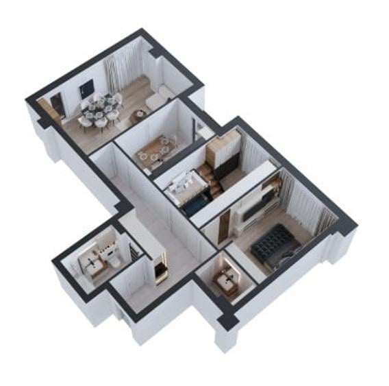 Apartament cu 3 camere decomandat în Cug