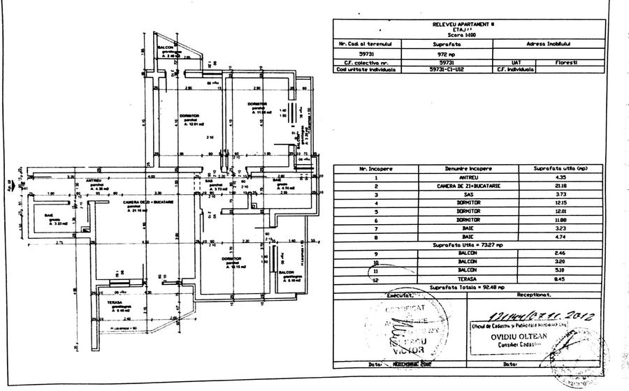 Apartament cu 4 camere decomandat în Florești