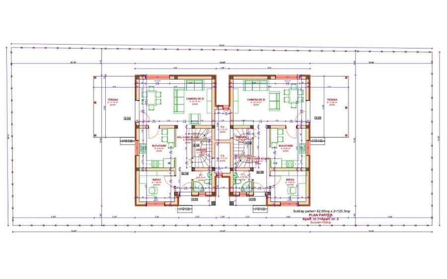 Duplex cu 5 camere cu Canalizare în Chișoda
