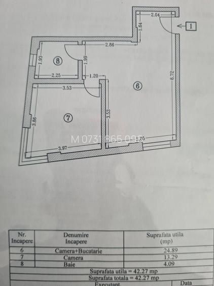 Apartament cu 2 camere în Nord