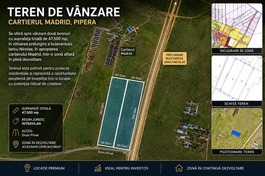 Teren agricol intravilan de 45000 mp, în Pipera