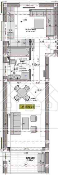 Studio decomandat, intabulat, mobilat si utilat, orientare sudica - 5