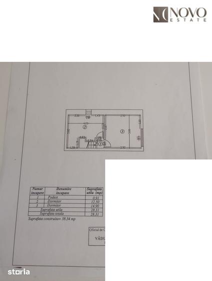 Apartament cu 3 camere semidecomandat în Ozana