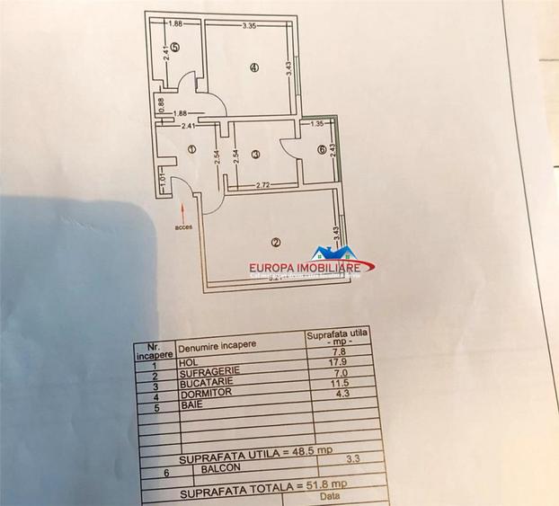 Apartament cu 2 camere decomandat în Babadag