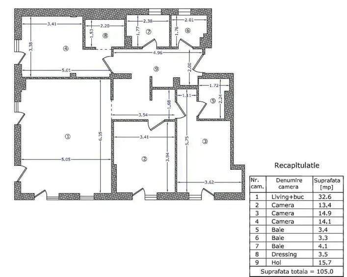 Apartament cu 4 camere decomandat în Nord