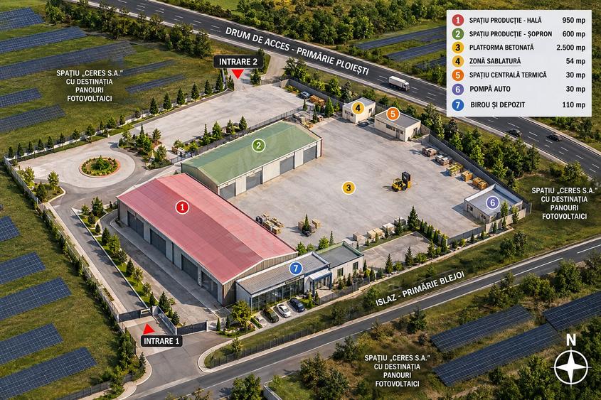 Spațiu industrial, de 2,000 mp, în Nord