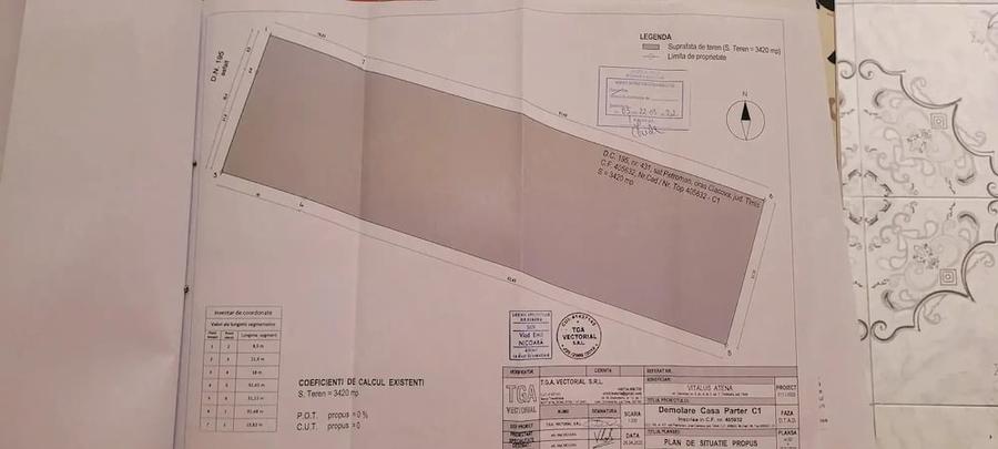 Teren de 3420 mp, în Central