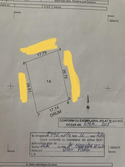 Teren Construcții intravilan de 459 mp, în Central