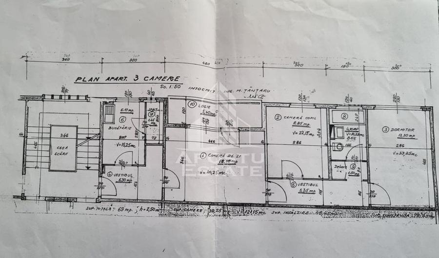 Apartament cu 3 camere semidecomandat, mobilat în Circumvalațiunii