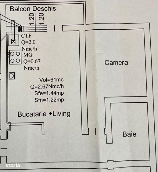 Apartament cu 3 camere semidecomandat în Central