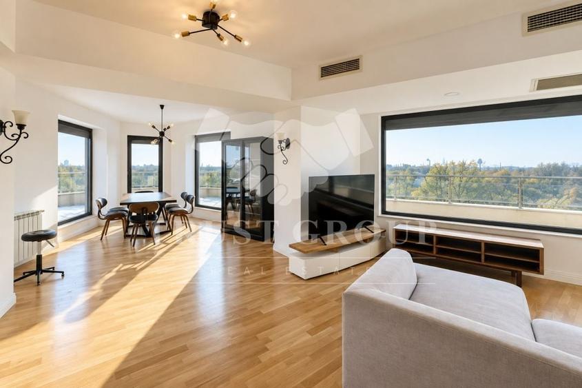 Apartament cu 5 camere decomandat, mobilat în Herăstrău
