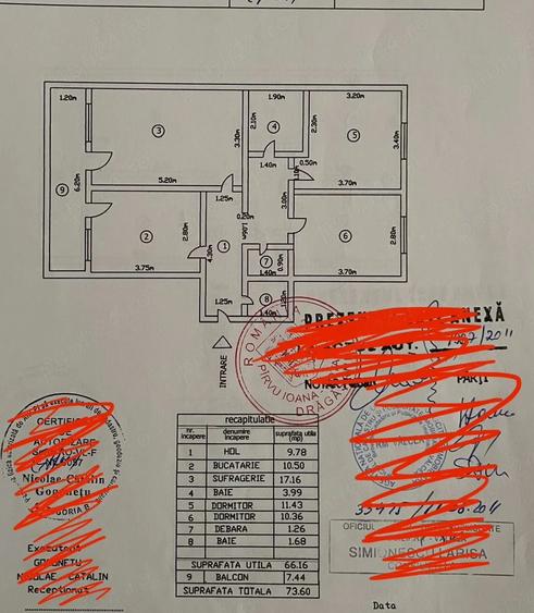 Apartament cu 3 camere decomandat în Central