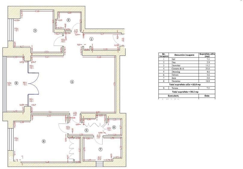 Apartament cu 3 camere în Sisești