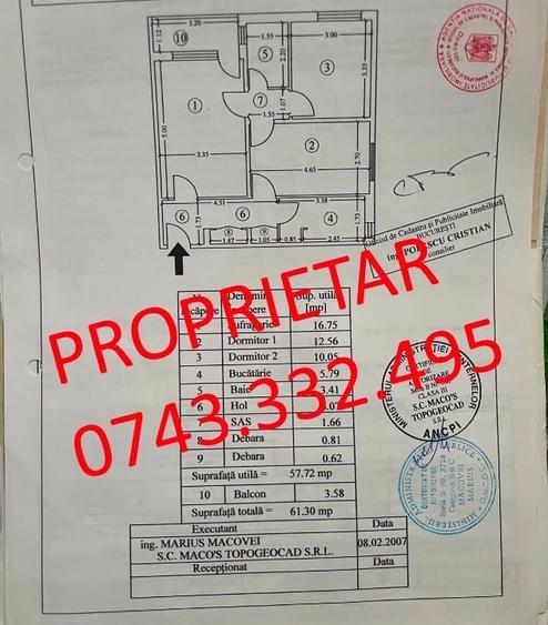 Apartament cu 3 camere circular, mobilat în Drumul Taberei