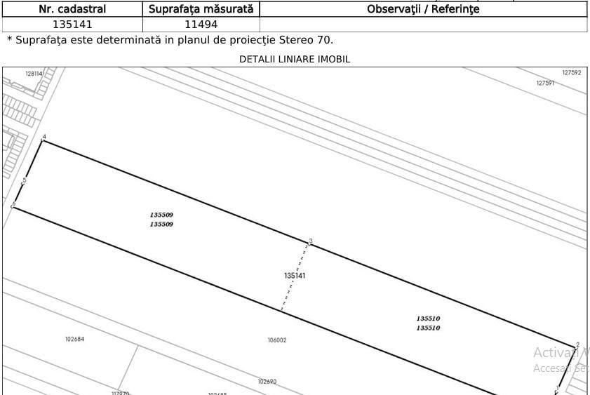 Teren Construcții intravilan de 11494 mp, în Nord-Vest