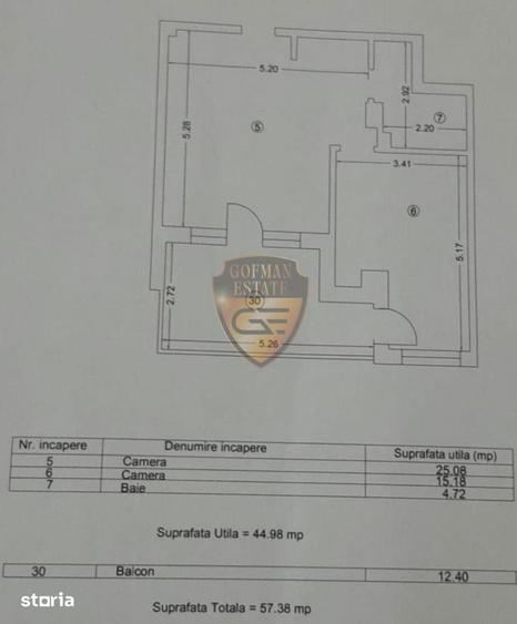 Apartament cu 2 camere în Nord