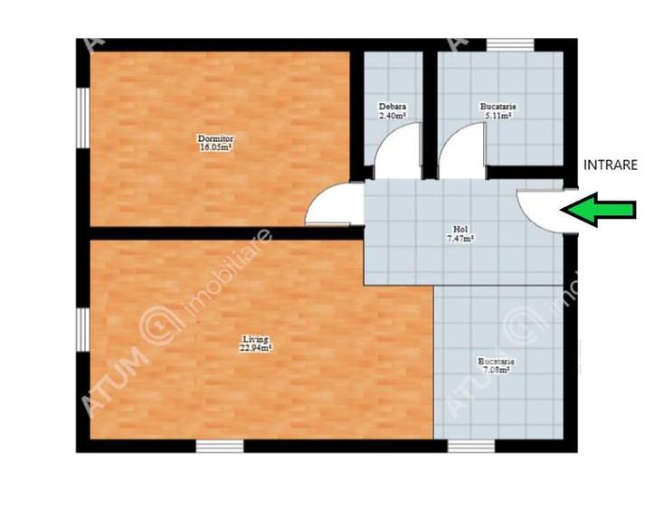 Apartament cu 2 camere decomandat, mobilat în Șelimbăr