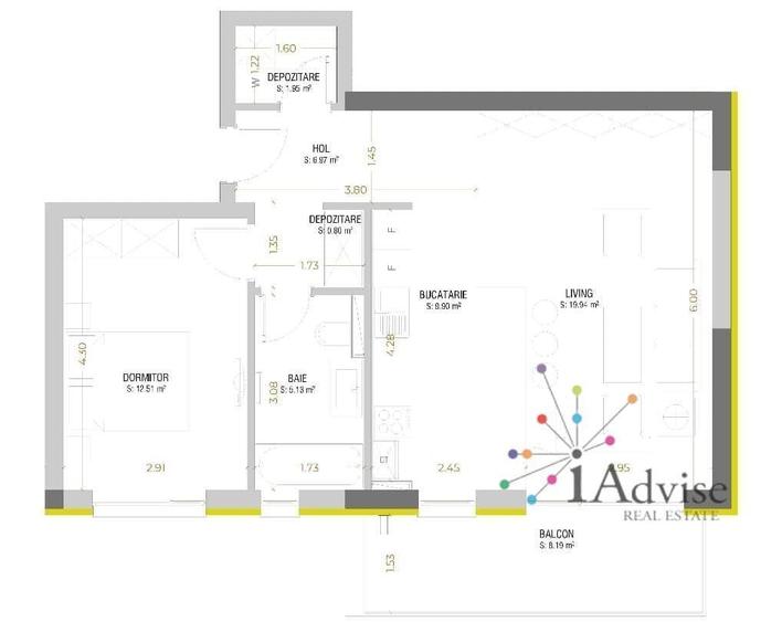 Oportunitate : Apartament modern 2 camere 57 mp in Urban Plaza - 12
