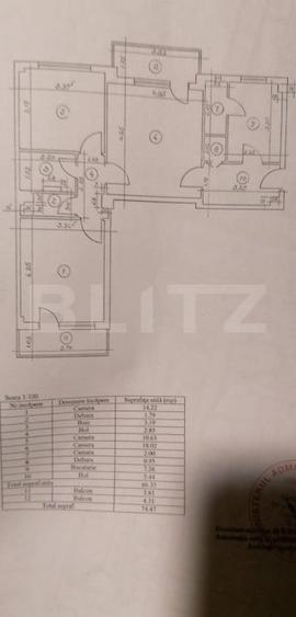 Apartament cu 3 camere semidecomandat, mobilat în Tătărași