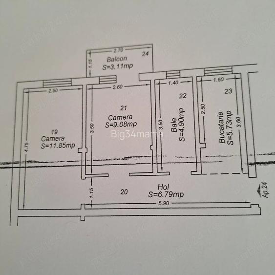 apartament doua camere mansarda