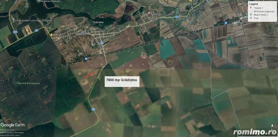 Teren de 7800 mp, în Grădiștea