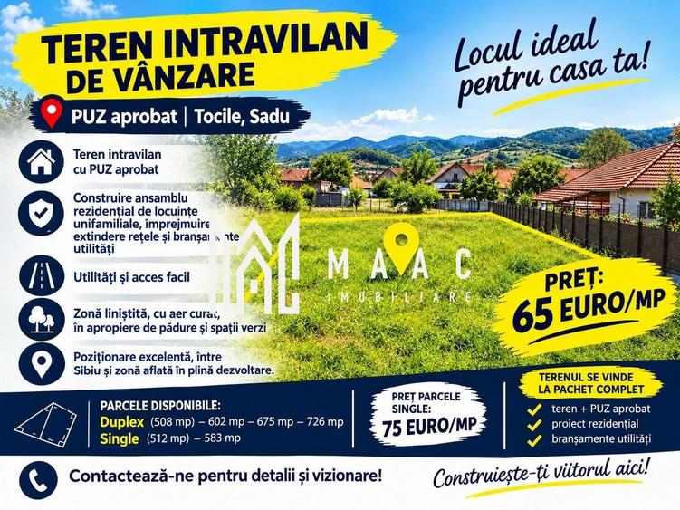 Teren Construcții intravilan de 508 mp, în Sadu