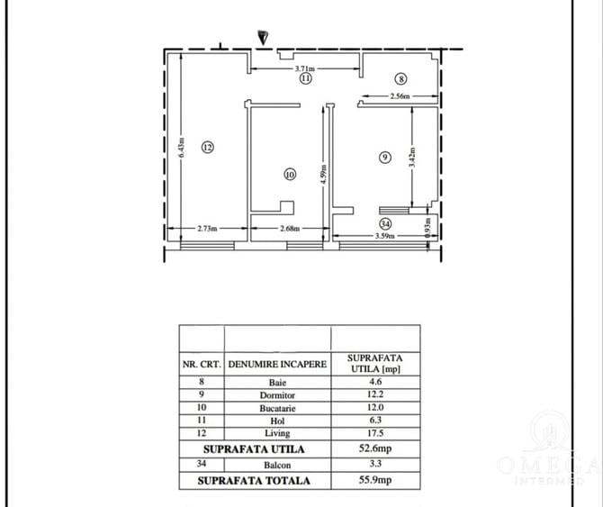 Apartament cu 2 camere decomandat în Cug