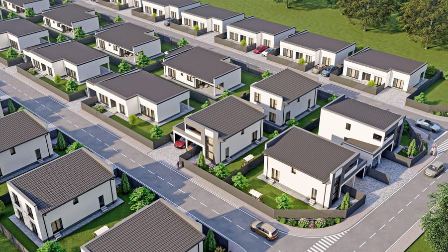 Casă individuală cu 3 camere cu Canalizare în Tărlungeni