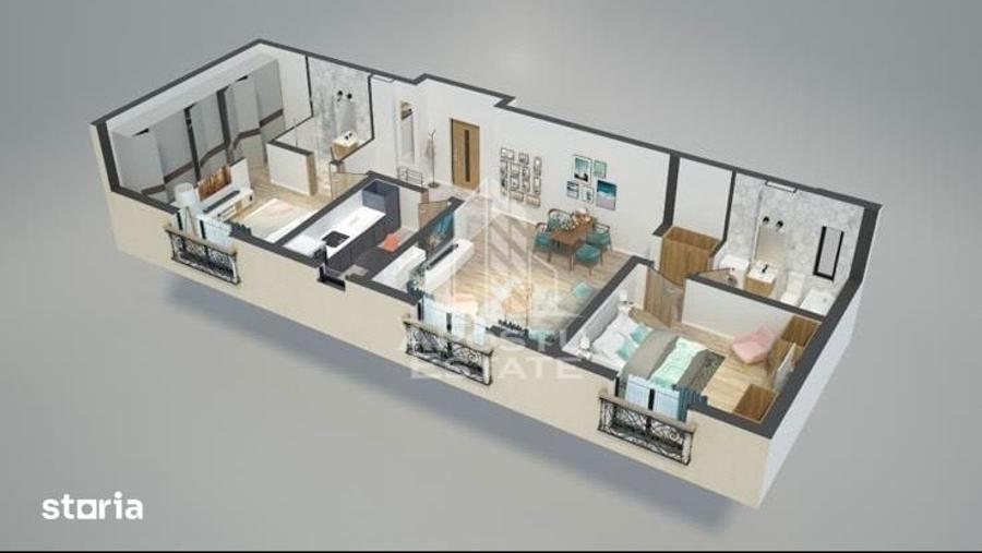 Apartament cu 3 camere în Plopi