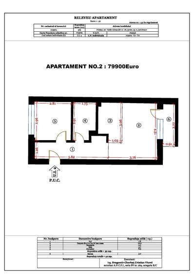 Apartament cu 2 camere decomandat în Clăbucet