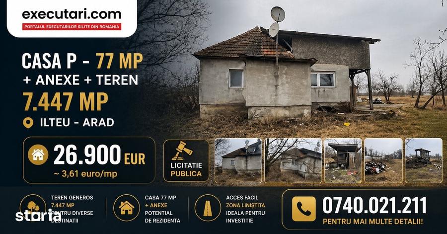Casă cu 3 camere cu Teren 7447 Mp în Petriș