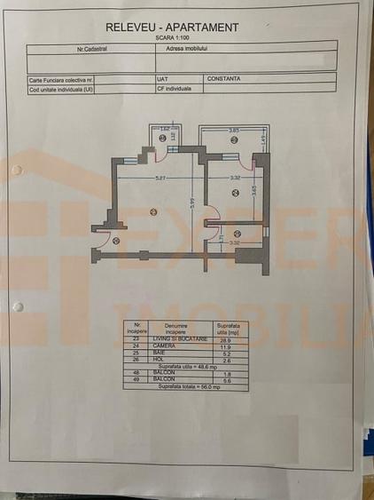 Apartament cu 2 camere decomandat în Km 5