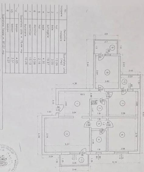Apartament cu 3 camere semidecomandat în Mărășești