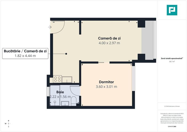 Apartament cu 2 camere, mobilat în Victoriei
