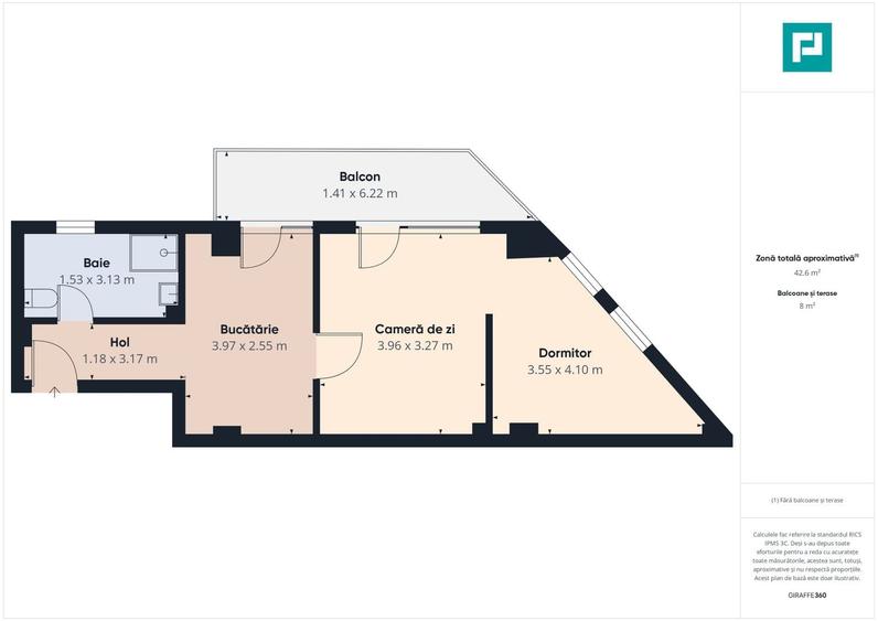 Apartament cu 2 camere semidecomandat în Aradului