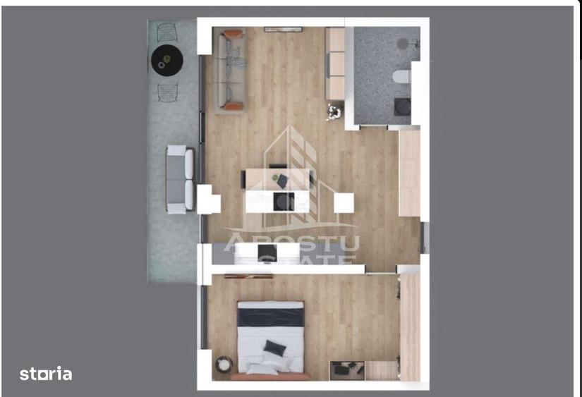 Apartament cu 2 camere în Lipovei