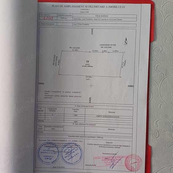 Teren de 1000 mp, în Central